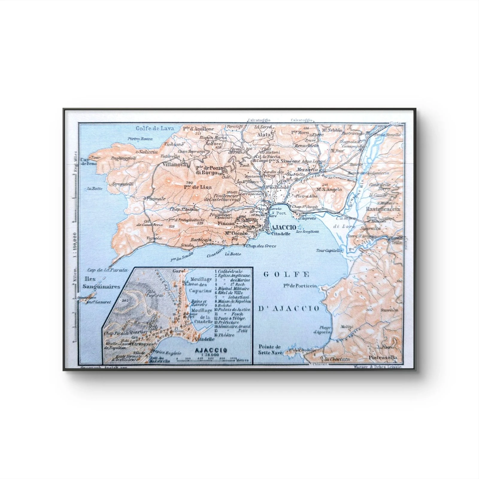 O Golfo de Ajaccio, mapa original impresso em 1906 – photo 6